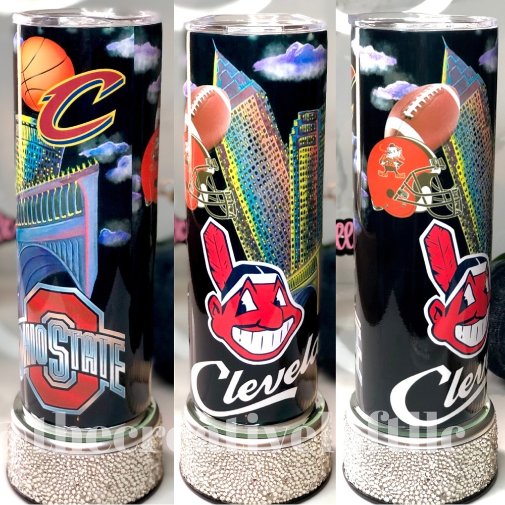Custom 20oz CLEVELAND Sports Vintage Tumbler 🏀⚾️